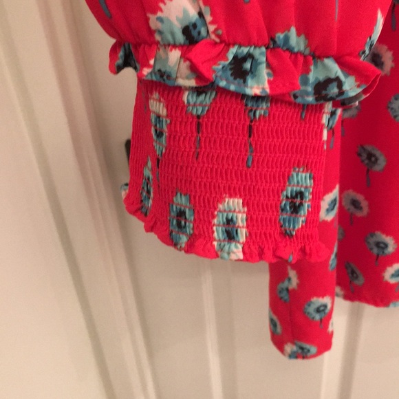 red dress with blue flowers - Picture 3 of 9